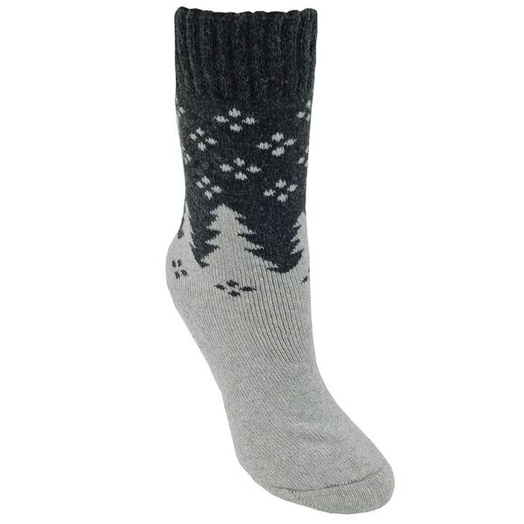 Womens 4-Pack Colorful Treeline Print Lambs Wool Winter Socks - Picture 2 of 5